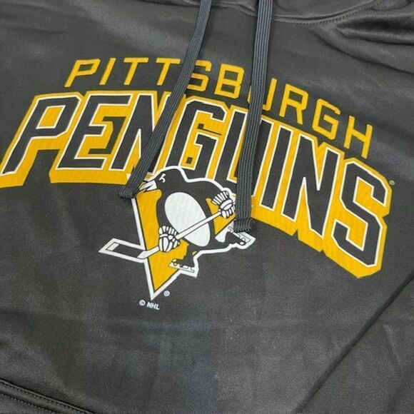 NWOT Pittsburgh Penguins NHL Adidas Performance Hoodie Black Men's Size Large - Picture 2 of 8